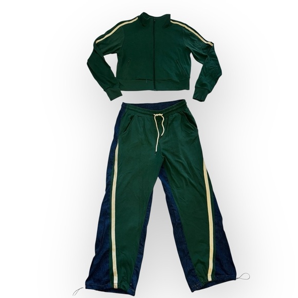 Mya Denim Mix Track Pant Set - Hunter - Picture 3 of 5